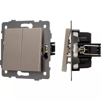 Механизм выключателя двухклавишный самовозвратный SWT-MKR2-PL-GD-V (250V, 10A) (Arlight) 049886