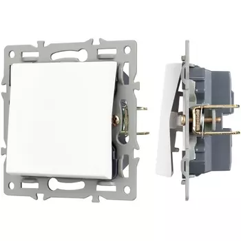 Механизм выключателя одноклавишный непроходной SWT-MK01-PL-WH (250V, 16A) (Arlight) 043710