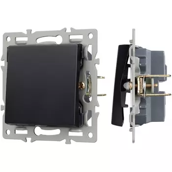 Механизм выключателя одноклавишный проходной SWT-MKP1-PL-BK (250V, 16A) (Arlight) 043715