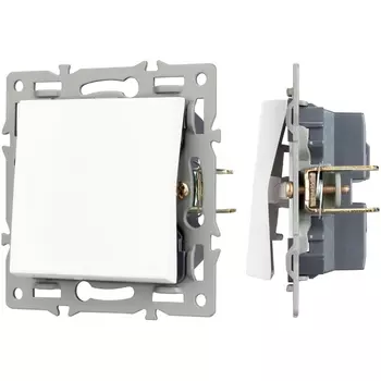 Механизм выключателя одноклавишный проходной SWT-MKP1-PL-WH (250V, 16A) (Arlight) 043714