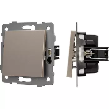 Механизм выключателя одноклавишный самовозвратный SWT-MKR1-PL-GD-V (250V, 10A) (Arlight) 049882