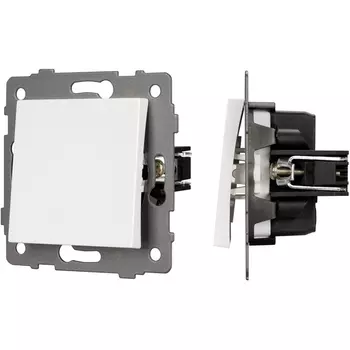 Механизм выключателя одноклавишный самовозвратный SWT-MKR1-PL-WH-V (250V, 10A) (Arlight) 049879