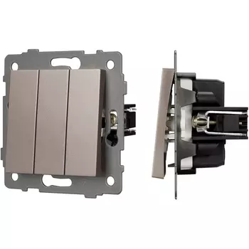 Механизм выключателя трехклавишный непроходной SWT-MK03-PL-GD-V (250V, 10A) (Arlight) 049899