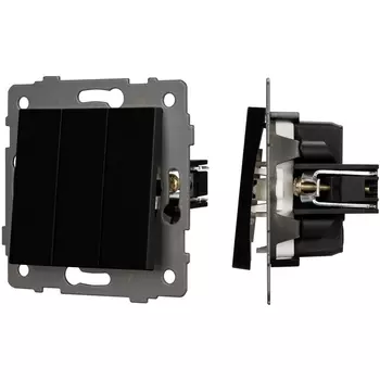 Механизм выключателя трехклавишный непроходной SWT-MK03-PL-BK-V (250V, 10A) (Arlight) 049897