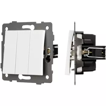 Механизм выключателя трехклавишный непроходной SWT-MK03-PL-WH-V (250V, 10A) (Arlight) 049896