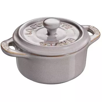 Мини-кокот круглый, 10 см, античный серый 40511-998 Staub