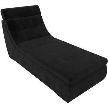 Модуль Холидей Люкс канапе (велюр черный) Лига Диванов 105635