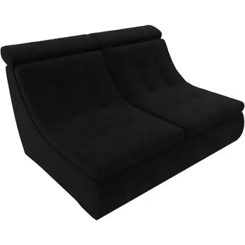 Модуль Холидей Люкс раскладной диван (микровельвет черный) Лига Диванов 105618