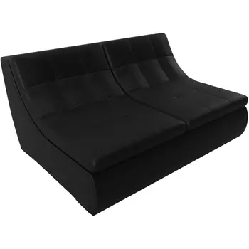 Модуль Холидей раскладной диван (экокожа черная) Лига Диванов 101885