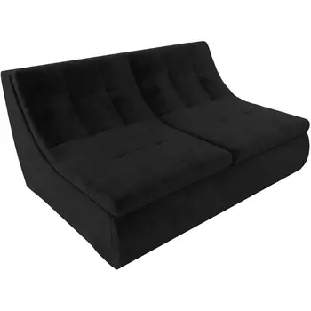 Модуль Холидей раскладной диван (велюр черный) Лига Диванов 101873
