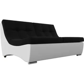 Модуль Монреаль диван (основа микровельвет черный, компаньон экокожа белая) Лига Диванов 111490