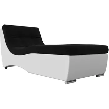 Модуль Монреаль канапе (основа микровельвет черный, компаньон экокожа белая) Лига Диванов 111465