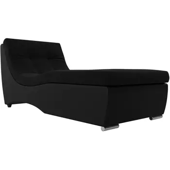 Модуль Монреаль канапе (основа микровельвет черный, компаньон экокожа черная) Лига Диванов 111464