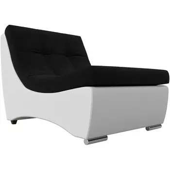 Модуль Монреаль кресло (основа микровельвет черный, компаньон экокожа белая) Лига Диванов 111440