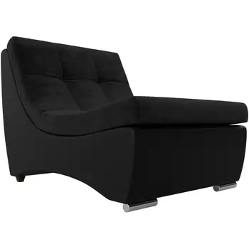 Модуль Монреаль кресло (основа велюр черный, компаньон экокожа черная) Лига Диванов 111429