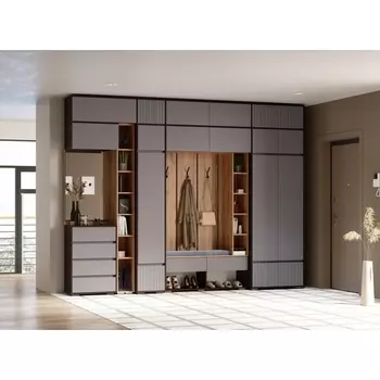 Модульная прихожая Роут комплектация 1 (Роут венге / графит софт комплектация 1) Woodville арт.596588