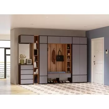 Модульная прихожая Роут комплектация 2 (Роут венге / графит софт комплектация 2) Woodville арт.596589