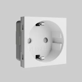 Модульная розетка с заземлением и шторками (белый) Werkel W1171160 (a069368)