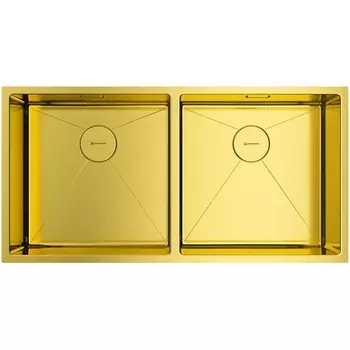 Мойка Omoikiri Taki 86-2-U/IF-LG нерж.сталь/светлое золото
