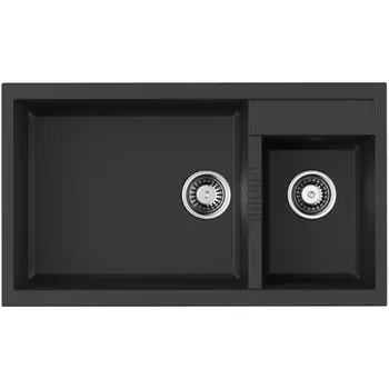 Мойка Omoikiri Tedori 86-2-LB-BL Tetogranit/черный