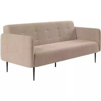 Monaco диван-кровать прямой с подлокотниками, трехместный, бархат бежевый 5 Top Concept арт.13007