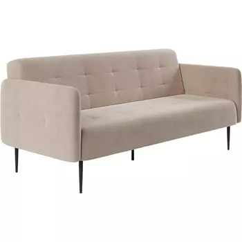 Monaco диван-кровать прямой с подлокотниками, трехместный, велюр бежевый Velutto 06 Top Concept арт.22306