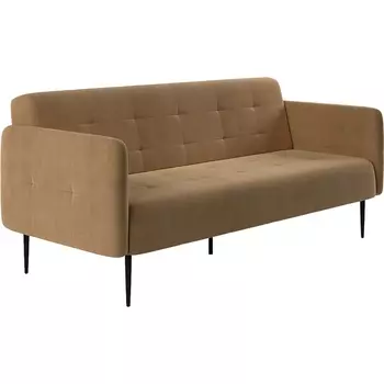 Monaco диван-кровать прямой с подлокотниками, трехместный, велюр бежевый Velutto 23 Top Concept арт.22307