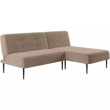 Monaco диван-кровать с шезлонгом, без подлокотников, бархат бежевый 5 Top Concept арт.14108