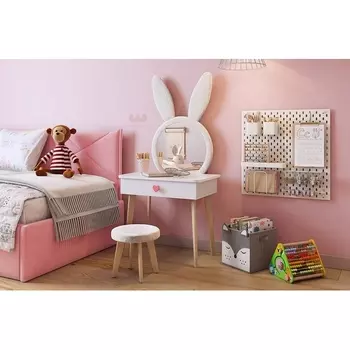 Набор детский Зайка Mebelson (ЛДСП,Зеркало,Ткань/Светлое дерево,Белый) арт.MK-0019.2707