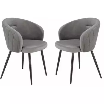 Набор из 2 стульев Aurora Luminary Hesby (Металл/Велюр, Серый) арт.HSBI_DC115_grey_2
