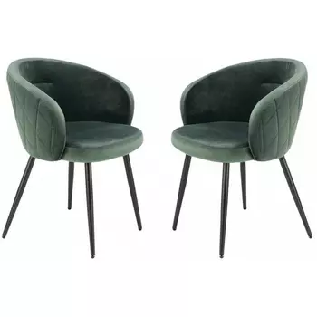 Набор из 2 стульев Aurora Luminary Hesby (Металл/Велюр, Зеленый) арт.HSBI_DC115_green_2