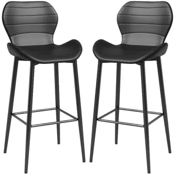 Набор из 2 стульев барных Unity Hesby Экокожа/Черный арт.HSBI_B009_black_2