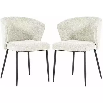 Набор из 2 стульев Cadence Serene Hesby (Металл/Букле, Белый) арт.HSBI_DC148_white_2