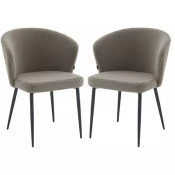 Набор из 2 стульев Cadence Serene Hesby (Металл/Букле, Коричневый) арт.HSBI_DC148_brown_2