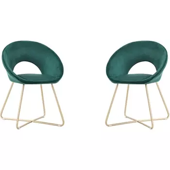 Набор из 2 стульев Refuge Hesby Велюр/Зеленый арт.HSBI_DC2124_green_2