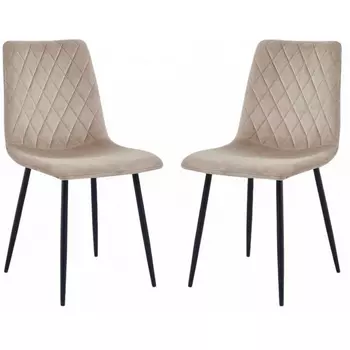 Набор из 2 стульев Serenity Whirl Hesby (Металл/Велюр, Бежевый) арт.HSBI_DC102_beige_2