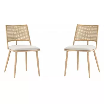 Набор из 2 стульев Unity Echo Hesby (Бежевый,Черный/Металл,Ротанг,Велюр) арт.HSBI_DC2245_black_2