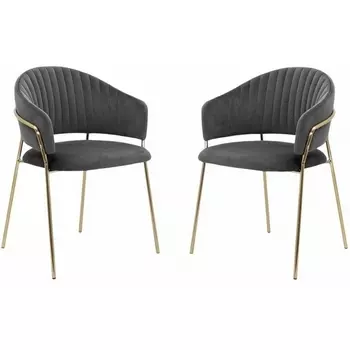 Набор из 2 стульев Whispered Enchantment Hesby (Металл/Велюр, Серый) арт.HSBI_DC114_grey_2