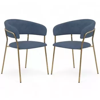 Набор из 2 стульев Whispered Fusion Hesby Вельвет/Синий арт.HSBI_DC72_darkblue_velvet_2