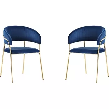 Набор из 2 стульев Whispered Fusion Hesby Велюр/Синий арт.HSBI_DC72_blue_2
