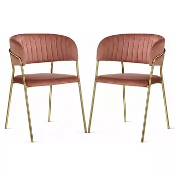 Набор из 2 стульев Whispered Fusion Hesby Велюр/Розовый арт.HSBI_DC72_dustyrose_2