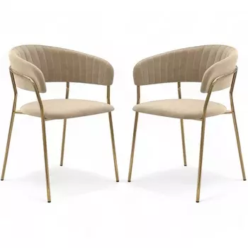 Набор из 2 стульев Whispered Fusion Hesby Велюр/Бежевый арт.HSBI_DC72_beige_2