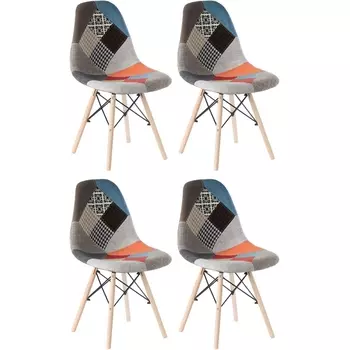 Набор из 4 стульев Evoke Whirl Hesby Текстиль/Разноцветный арт.HSBI_Y808_multicolor_4