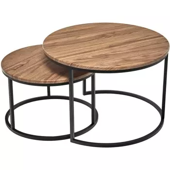 Набор кофейных столиков Tango орех с чёрными ножками, 2шт Bradex Home арт.RF 0820