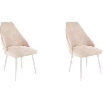 Набор стульев Милан (2 шт.), цвет пломбир (велюр)/белый Mebelson (арт.CHS.N.05.2100)