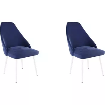 Набор стульев Милан (2 шт.), цвет синий (велюр)/белый Mebelson (арт.CHS.N.05.2145)