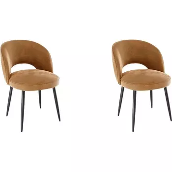 Набор стульев Моли (2 шт.), цвет беж (велюр)/черный Mebelson (арт.CHS.N.04.2101)