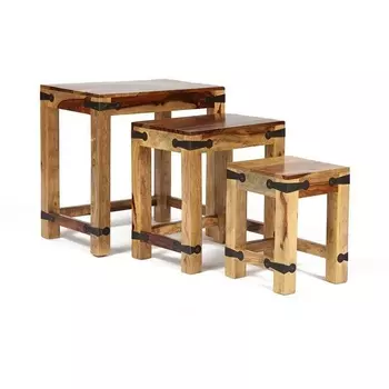 Набор табуреток/столиков - 0077 (натуральный) (палисандр) Tetchair 9137 10045