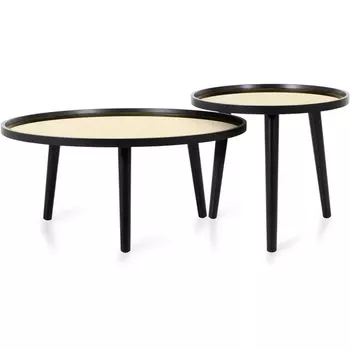 Набор журнальных столов Focus ОГОГО (арт.571266), (МДФ,Зеркало/Черный,Золотой) ОГОГО Обстановочка!