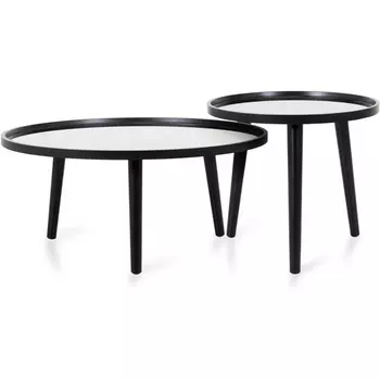 Набор журнальных столов Focus ОГОГО (арт.571159), (Зеркало,МДФ/Черный) ОГОГО Обстановочка!